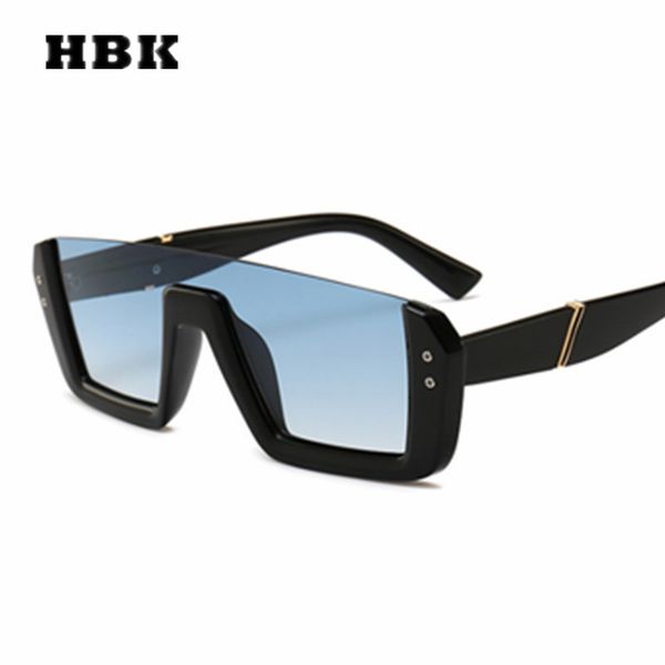 

hbk square sunglasses big frame vintage women men brand 2019 new fashion sun glasses steampunk gradient uv400, White;black