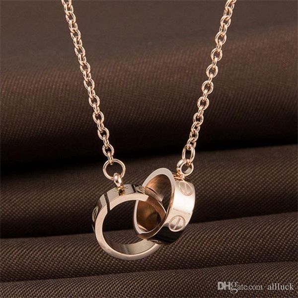 

designer jewelry love necklace plated 18k gold screw necklace with rose gold platinum luxury woman love gift 2 styles