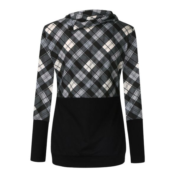 

maternity long sleeve plaid nursing pullover sweatshirt for breastfeeding, White