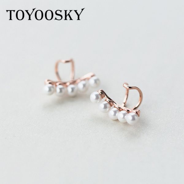 

toyoosky 925 sterling silver shell pearls ear cuff clip on earrings for women fashion girl without piercing earings jewelry