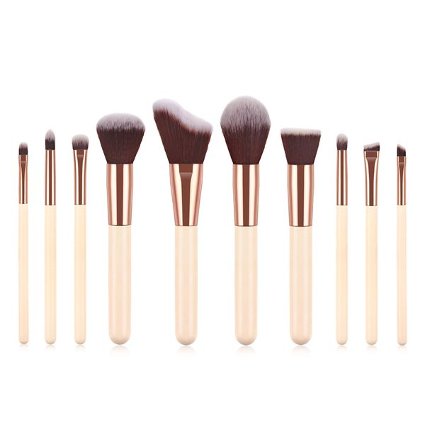 

brand 10pcs profession makeup brush set high-end nylon wool with wooden handle eye shadow blush brush cosmetic make up tool