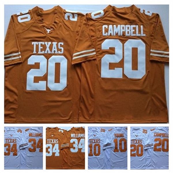 

ncaa vintage техас longhorns колледж джерси дешевые 10 винс янг 34 ricky williams 20 эрл кэмпбелл университета прошитой футбола трикотажных, Black;red