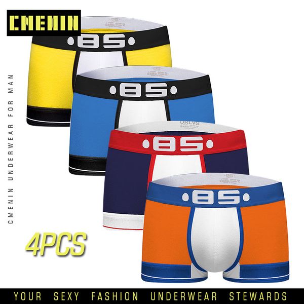 

cmenin 4pcs/lot underwear men's boxer men boxershorts cotton mens shorts cueca male panties mens underwear boxers cueca gay, Black;white