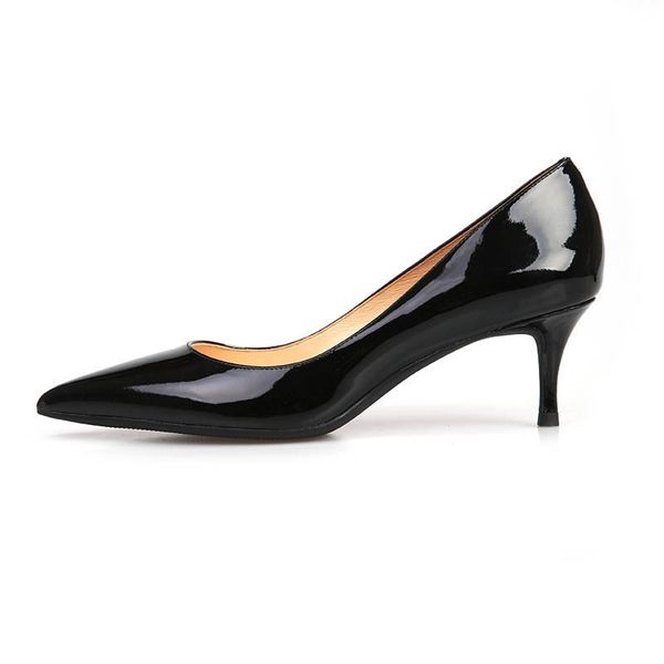 

new patent leather women's shoes high heels fashion office shoes women high heels work business women's comfort, Black