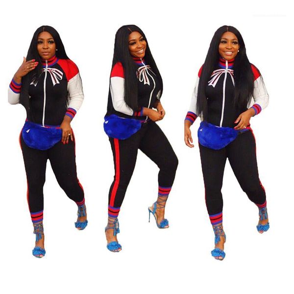 

with zipper crew neck long sleeve cardigan tracksuits casual feamle clothing autumn print womens designer 2pcs suits, Gray