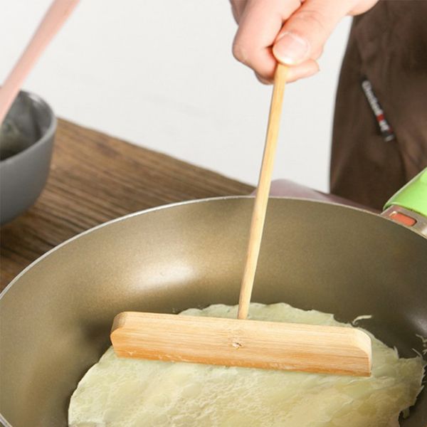 

pancake batter practical diy long handle omelette crepe spreader stick wooden useful kitchen tool t-shape nonstick restaurant