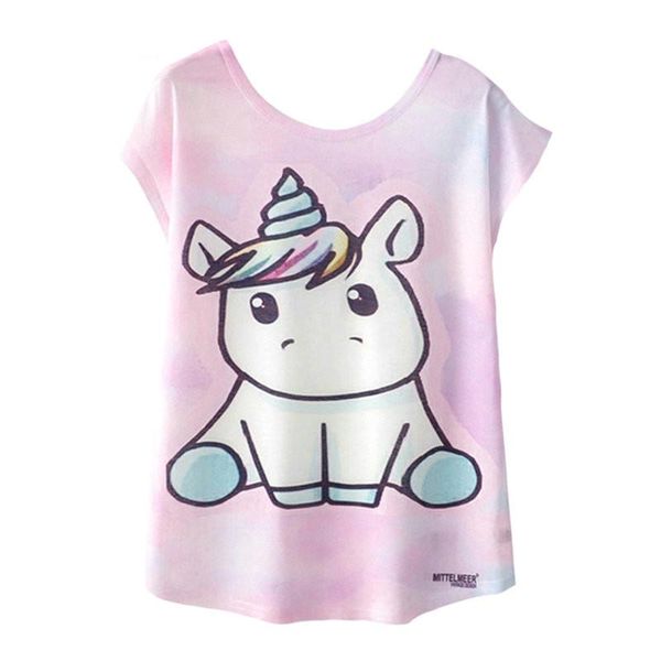 

summer novelty women t shirt new harajuku kawaii cute style bird crane print t -shirt short sleeve trend size  l xl, White