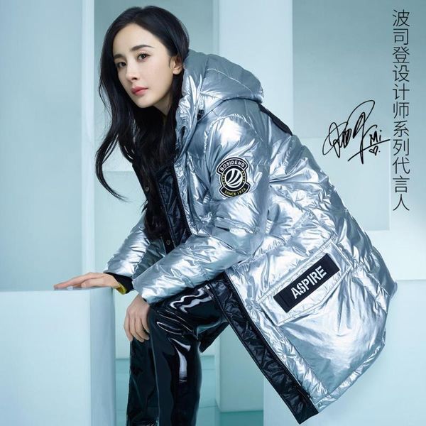 

designer series spokesperson yang mi 2019 new down jacket women waterproof with hood b90141052, Black