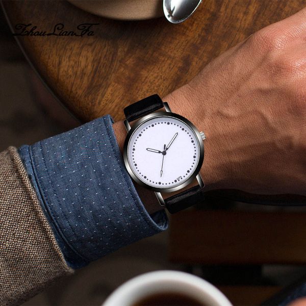 

fashion design leather simple dial leather band analog alloy quartz wrist men's watch wrist party decoration suit dress watch, Slivery;brown