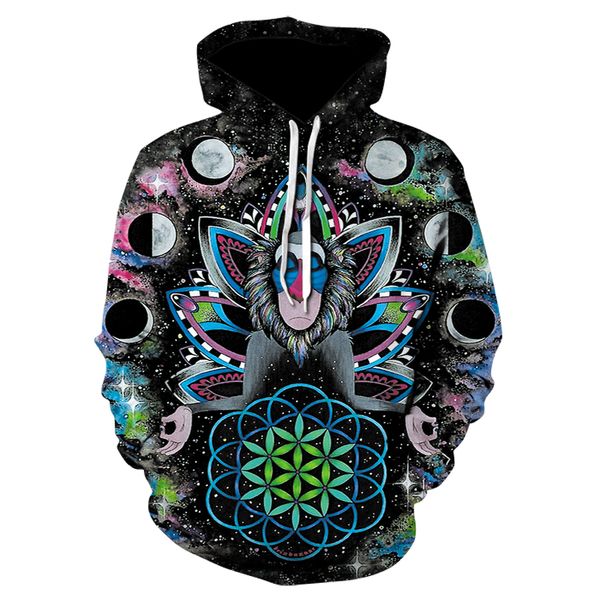 

3d print wolves and skull black pullover monkey and lion hoodie 3d sweatshirts print colorful nebula thin autumn sweatshirts
