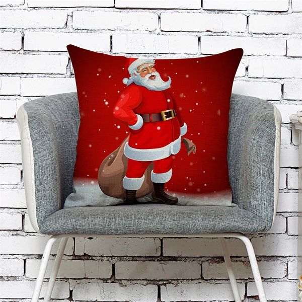 

4pcs merry christmas home decor cushion cover merry christmas santa claus pillowcase sofa throw pillow cover for home gift 2020