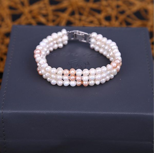 

new 930+++new exquisite pearl bracelet, multi row of small pearl bracelet, 5-6mm hand woven factory direct sales, Black