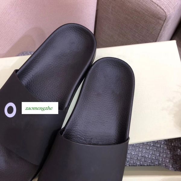 

designer off leisure indoor beach slippers white printing sweethearts slippers with box, Black