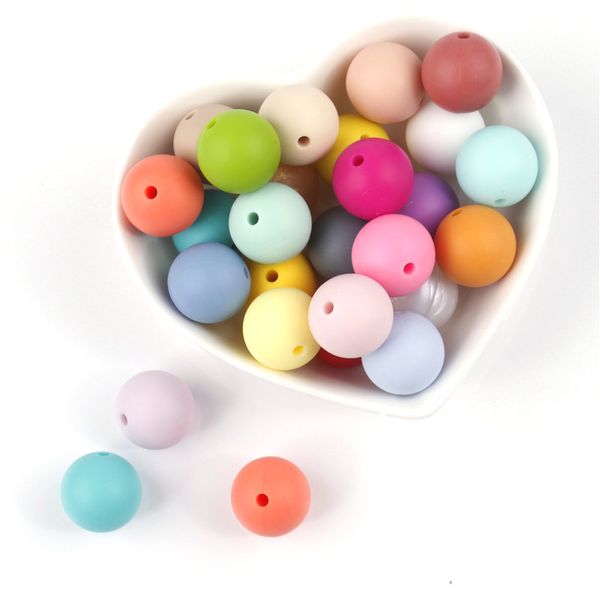 

12mm 100pc silicone round teether beads bpa dental care jewelry bracelet accessories diy silicone baby teething necklace