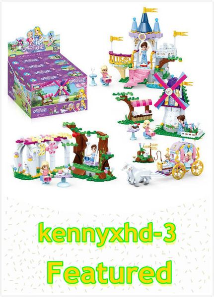 

goody rose windmill and anna castle garden girl small particles assembling enlightenment princess building block toys