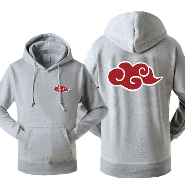 

japan anime naruto akatsuki red cloud print hoody for men 2018 autumn winter sweatshirt fashion casual tracksuits hoodies hot, Black