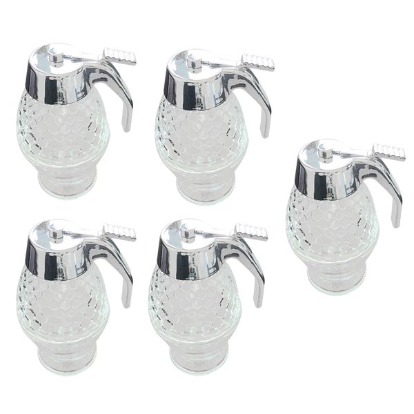 

5 pieces plastic acrylic handmade non drip honey dispenser 200ml/6.6 floz