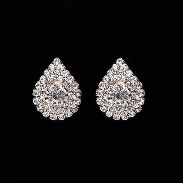 

fei fei concise alloy set crystal drip form personality ear nail ornaments defence allergy earring, Golden