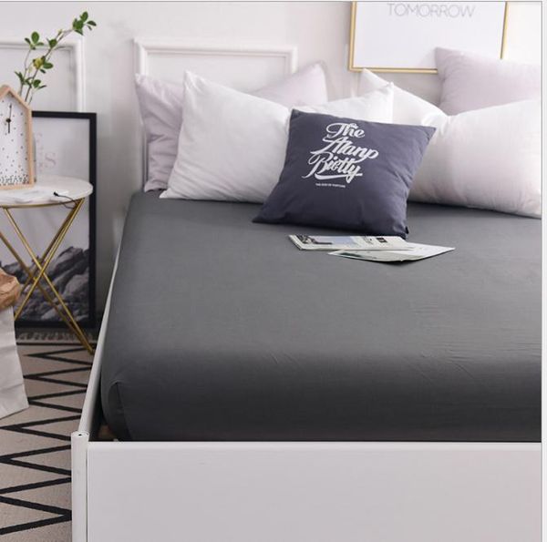 

fitted sheet mattress cover bedding linens bed sheets with elastic band double twin full queen size solid color home textile