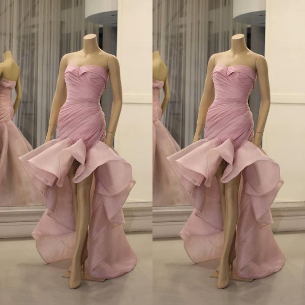 

aso ebi 2019 arabic stylish pink cocktail dresses sweetheart mermaid organza prom dresses formal party bridesmaid pageant gowns
