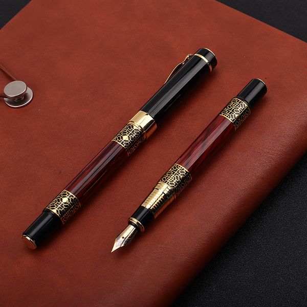 

business metal fountain pen & ballpoint pen nice touch feeling red wood school student writing business gift pens