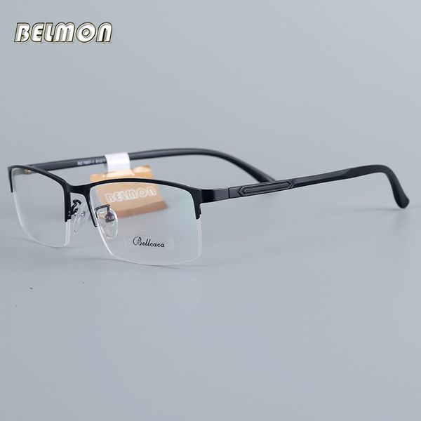 

belmon eyeglasses frame men computer optical prescription myopia nerd clear lens eye glasses spectacle frame for male rz-7807-1, Black