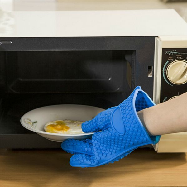 

1pc жаропрочных силиконовые перчатки приготовление выпечки барбекю печь пот держатель mitt кухня синий горячий поиск