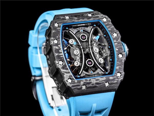 

montre super sapphire series men watch de luxe rm53-01 glass carbon alloy jb case designer movement watches + (43x49x16mm) watches debmg, Slivery;brown