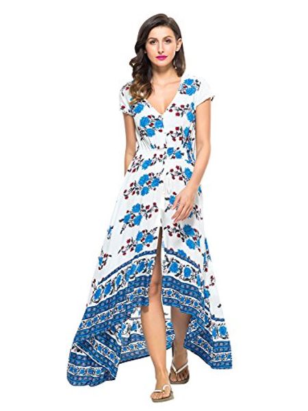 

платье макси с цветочным принтом и v-образным вырезом для женщин, Black;gray