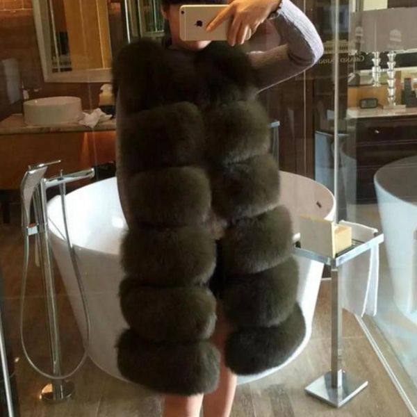 

plus size 4xlwinter warm fashion women faux fur vest faux fur coat thicker vest coat, Black