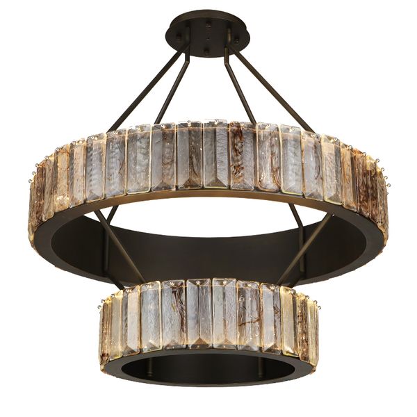 

American chandelier LED art crystal glass luxury living room lamp hotel villa model room decoration