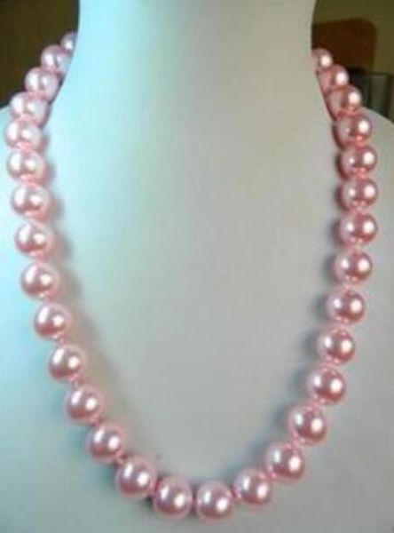 

beautiful 8mm pink shell pearl necklace, Silver