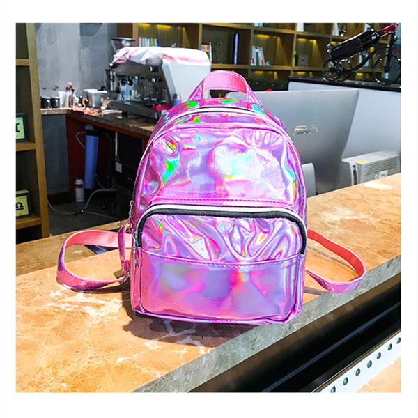 

2020 summer new seven color laser women's backpack fashion leisure student bag simple and versatile beach travel bag
