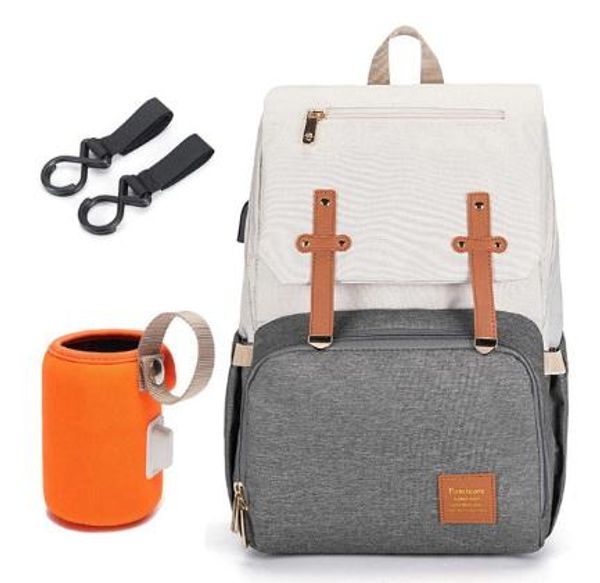 

10pcs diaper bag mummy backpack stroller bag waterproof oxford handbag nursing nappy kits maternity usb warmer holder