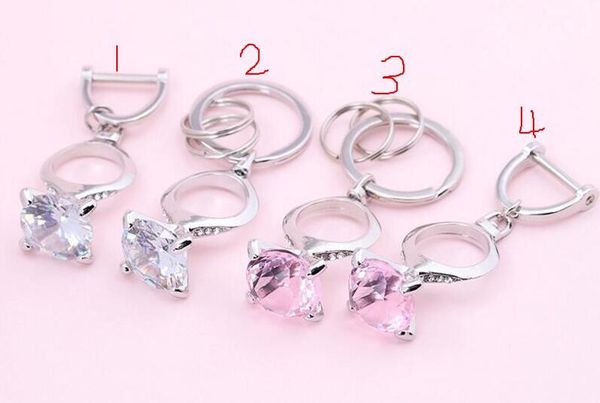 

high-end boutique crystal diamond ring keychain big diamond car key ring pendant female zircon ring wedding small creative gifts
