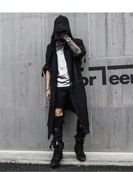 

clothing homme cardigan casual apparel loose designer mens spring new hoodies soild color fashion style long, Black