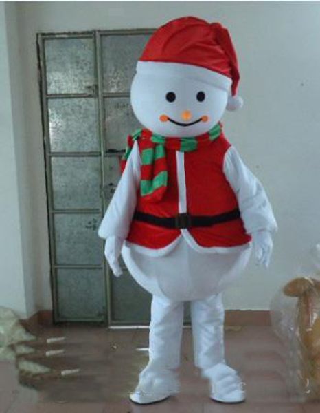 Alta qualidade de 2019 Hot the Head Snowman Mascot Costume em traje de Natal para o adulto usar