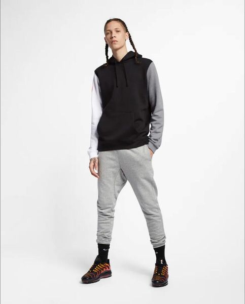 

fashion men's designer hoodies sport brand pullover hooded sweatshirt 2019 autumn new long sleeve thin windbreaker size s-2xl with logo, Black