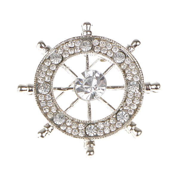 

rudder crystal rhinestone brooch pin bouquet jewelry gift, Gray
