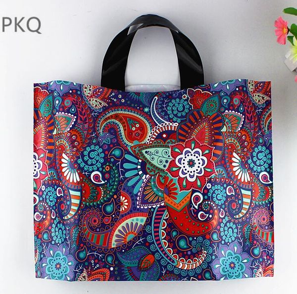 

50pcs wedding party loot bag plastic gift bag black flower packaging large clothing