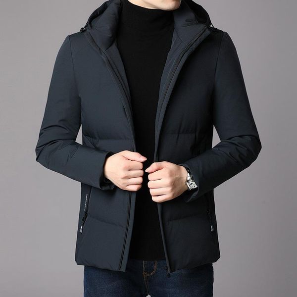 

новая зимняя мода повседневная мужская пуховая куртка теплый пуховик с капюшоном корейская версия yxt-hyd-19058, Black