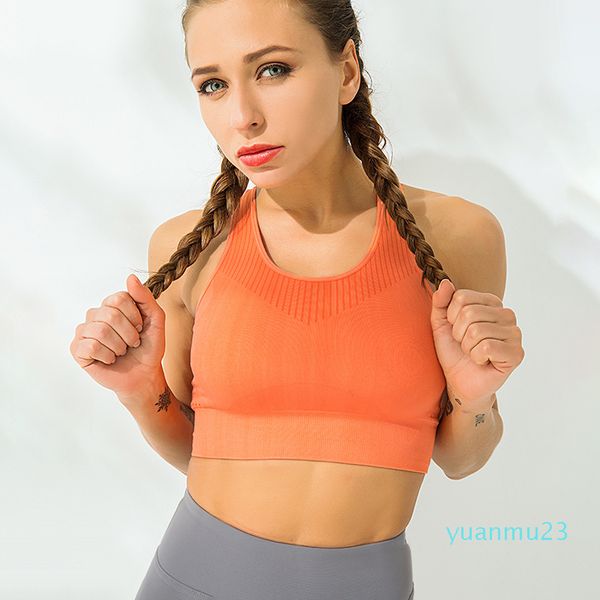 

wholesale-salspor energy seamless sport bra women hollow out breathable yoga bra high elastic backless fitness running training vest, White;black