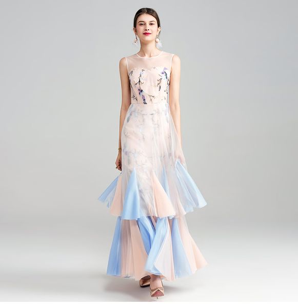 

рукава длинных юбок марли вышитого банкет платье юбка торта фея bridesmaid подруга платье макси платье партии вечер шифон платье, White;black