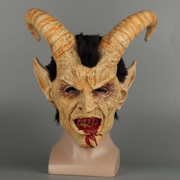 

scary mask demon devil lucifer horn latex masks halloween movie cosplay decoration festival party supply props adults horrible