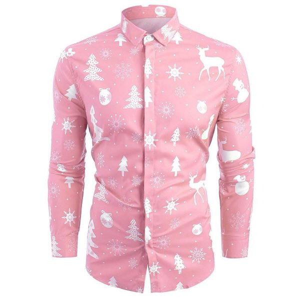 

mens christmas shirts designer printed dress shirt fashion mens loose, White;black