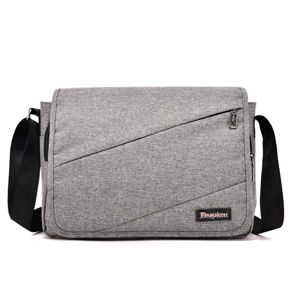 

new men messenger bag shoulder bag for women business travel crossbody bag soft handle polyester handbag bags grey