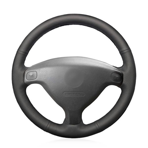 

hand sew black artificial leather car steering wheel cover for astra (g) 1998-2004 zafira (a) 1999-2005 agila (a) 2000-2004