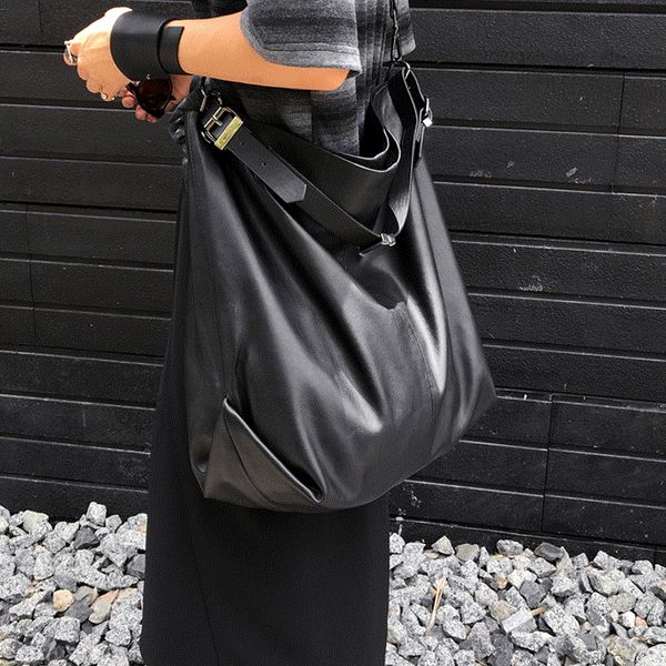 

soft leather large capacity solid color bag women's leisure one shoulder slant span bag portable