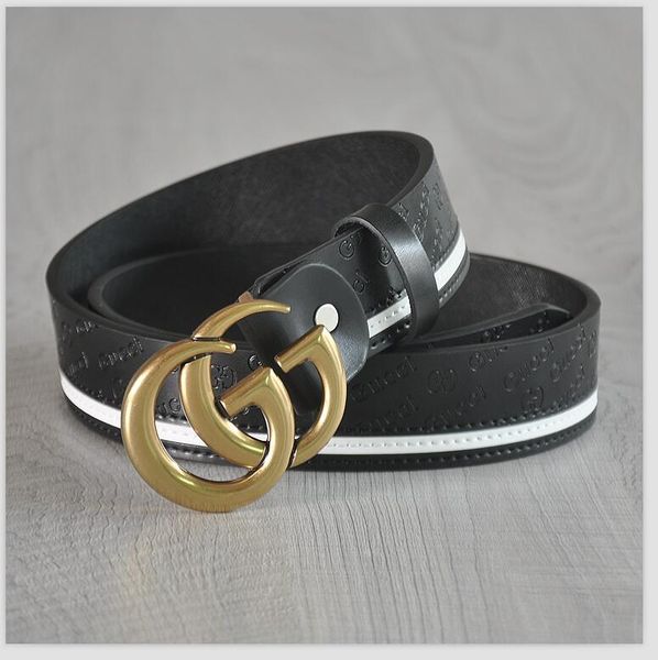 

men's belt luxury brand fashion smooth leather belt buckle, belt brand logo 12 color selection, Black;brown