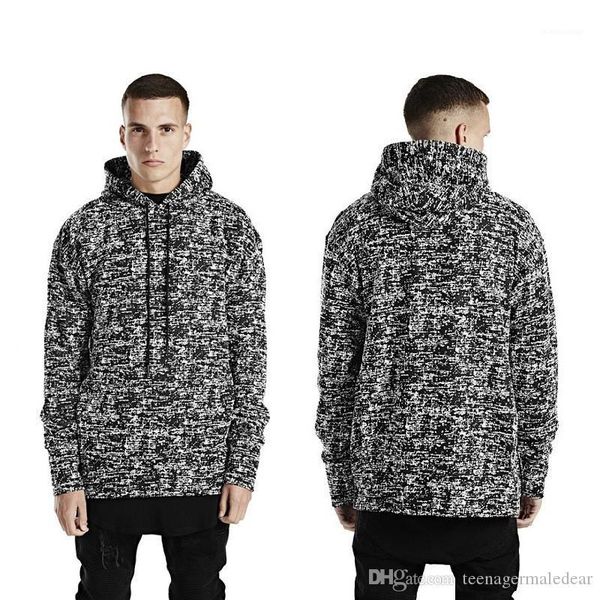 

улица свободные длинные рукава с капюшоном молния пуловер кофты мода мужские толстовки снежинка мужские дизайнерские толстовки повседневная, Black
